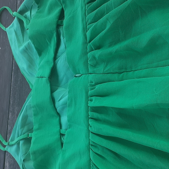 Adelyn Rae Maxi Dress Green Chiffon Sleeveless - Picture 5 of 5